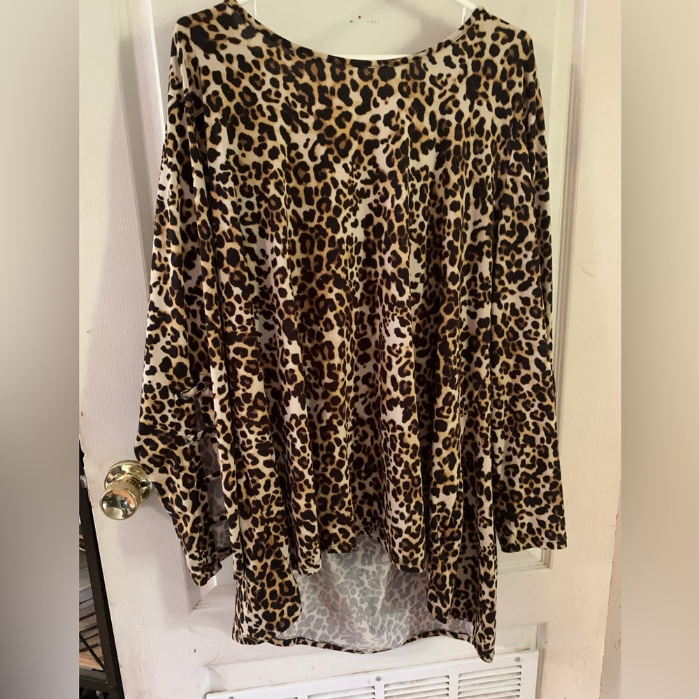 Plus size leopard print shirt